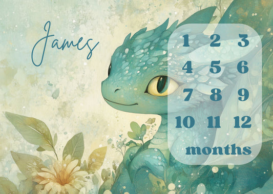 Personalized Milestone Blanket - Dragon Tales