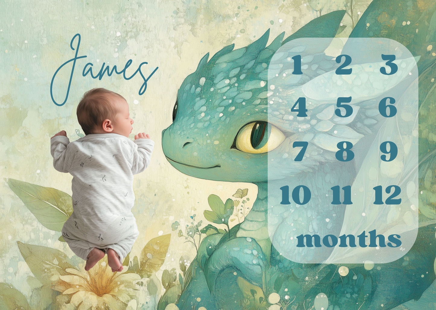 Personalized Milestone Blanket - Dragon Tales