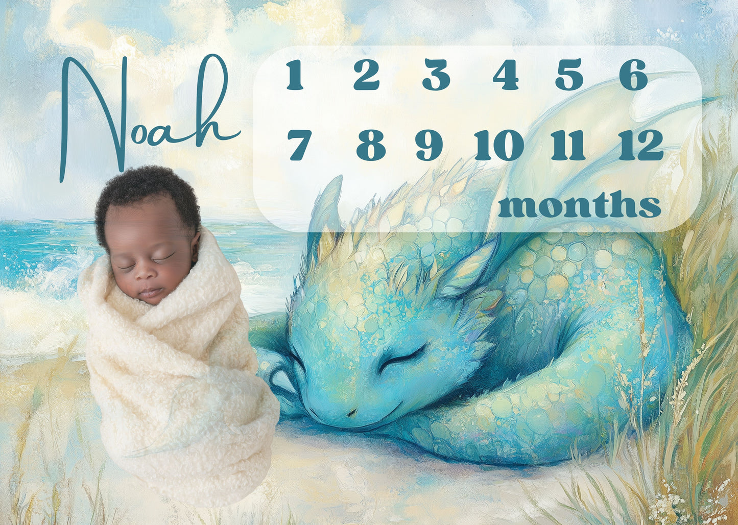 Personalized Milestone Blanket - Dragon Tales
