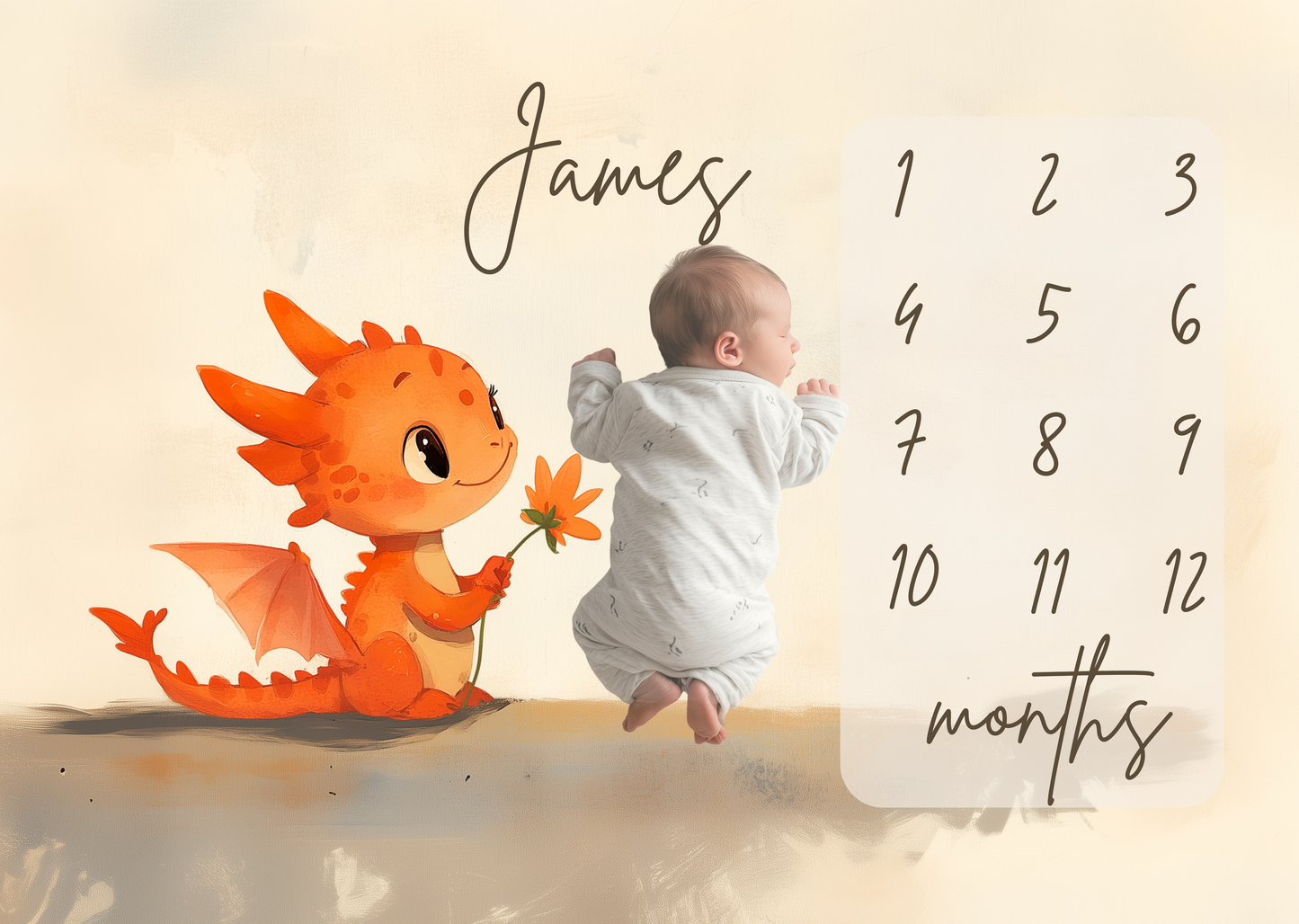 Personalized Milestone Blanket - Dino Friends