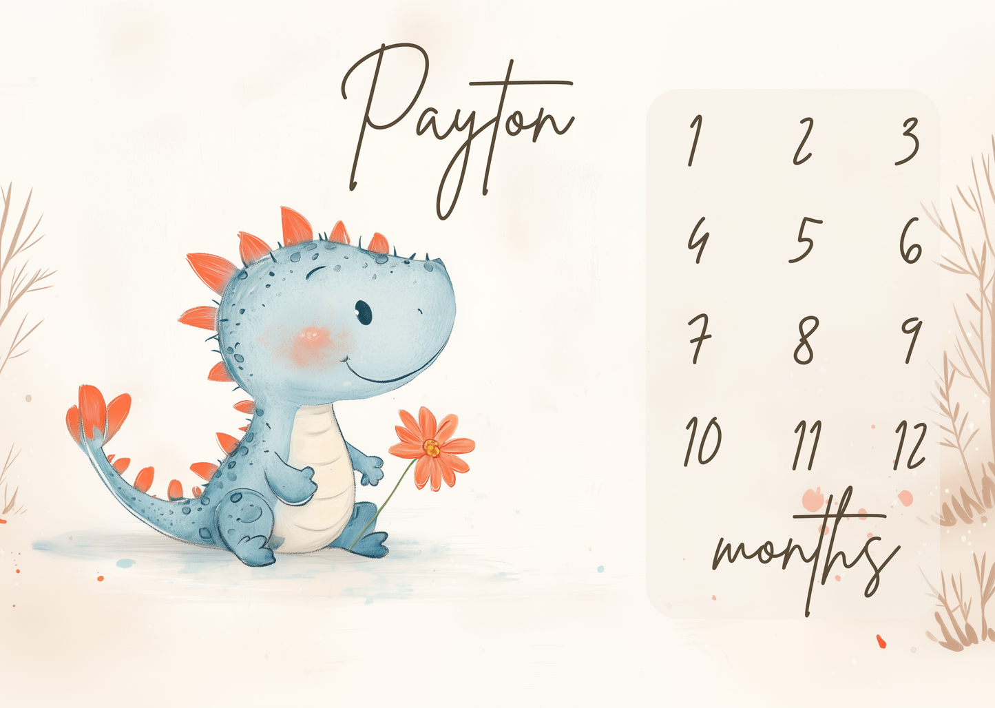 Personalized Milestone Blanket - Dino Friends