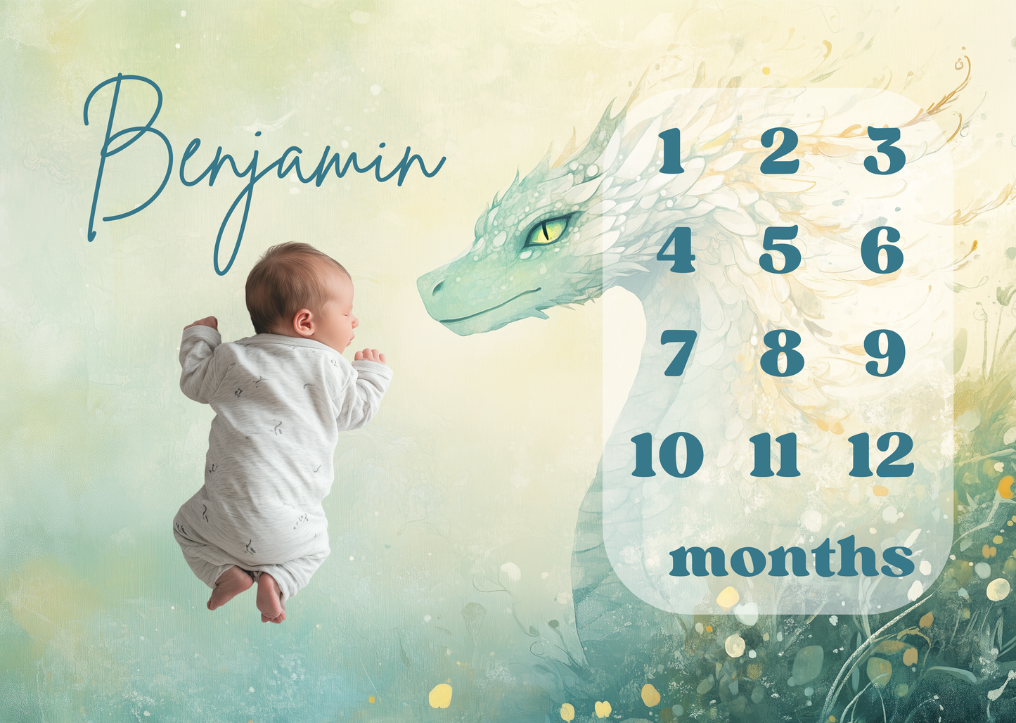 Personalized Milestone Blanket - Dragon Tales