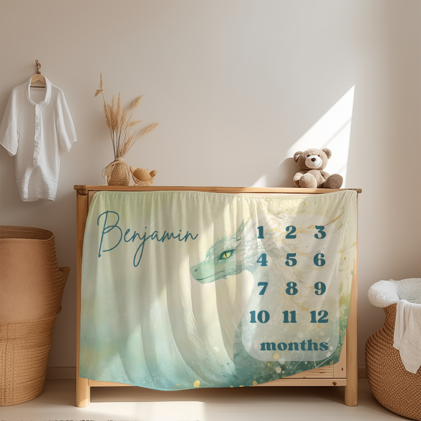 Personalized Milestone Blanket - Dragon Tales