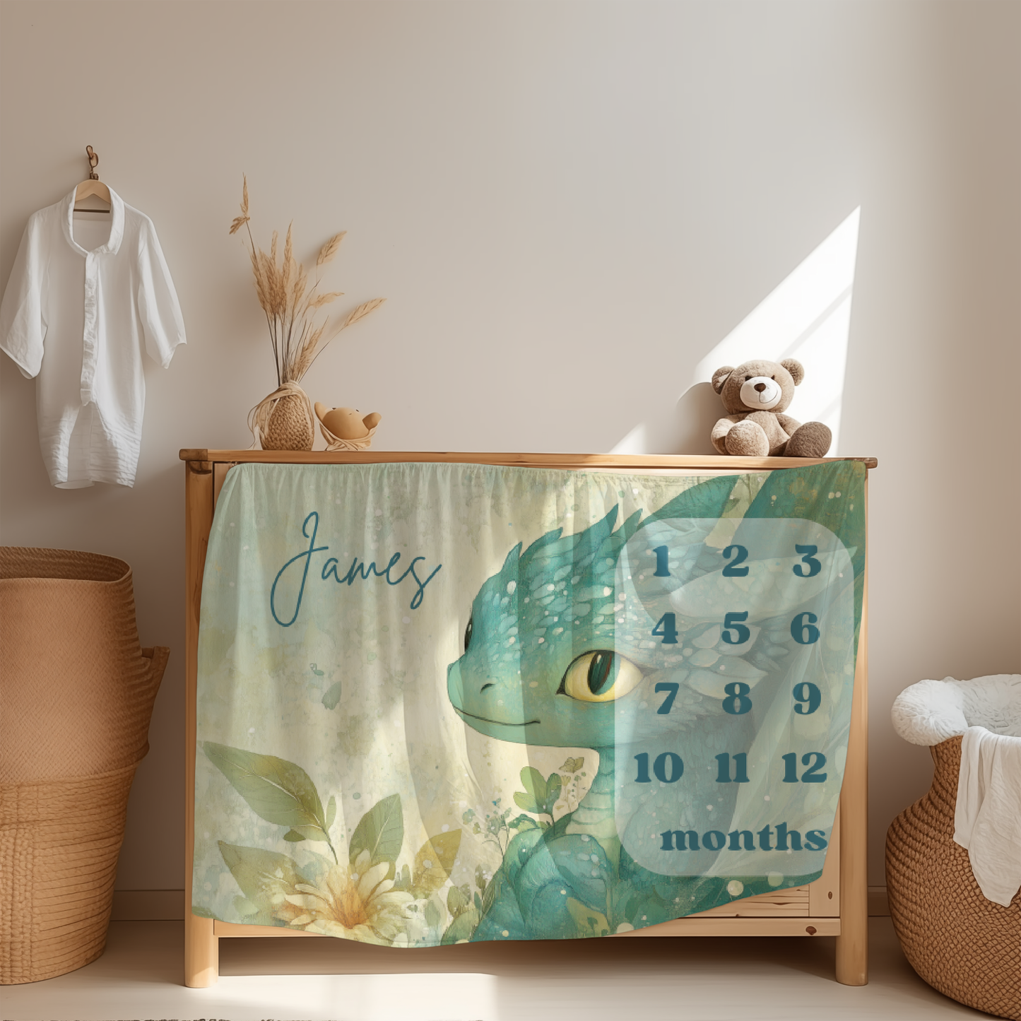 Personalized Milestone Blanket - Dragon Tales