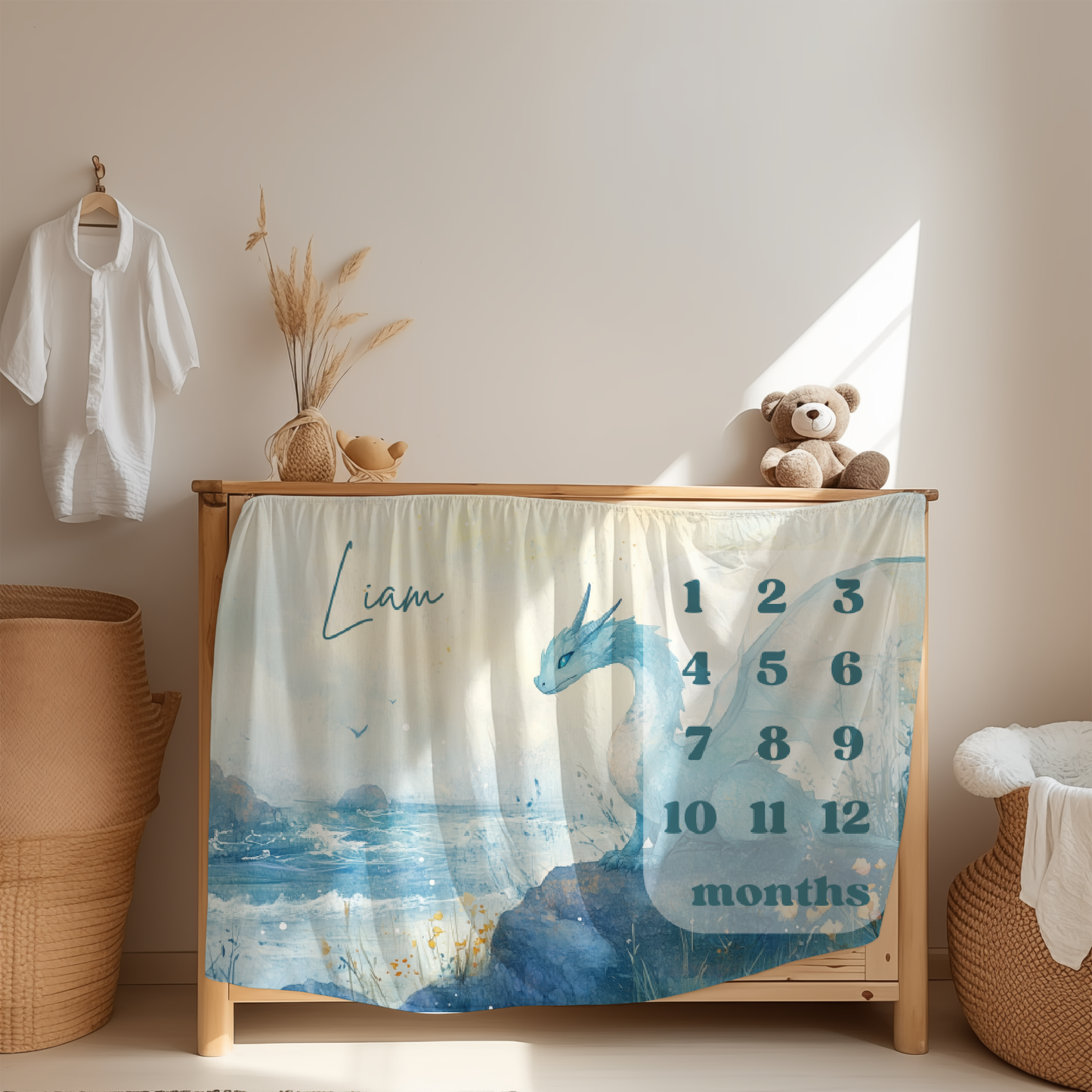 Personalized Milestone Blanket - Dragon Tales