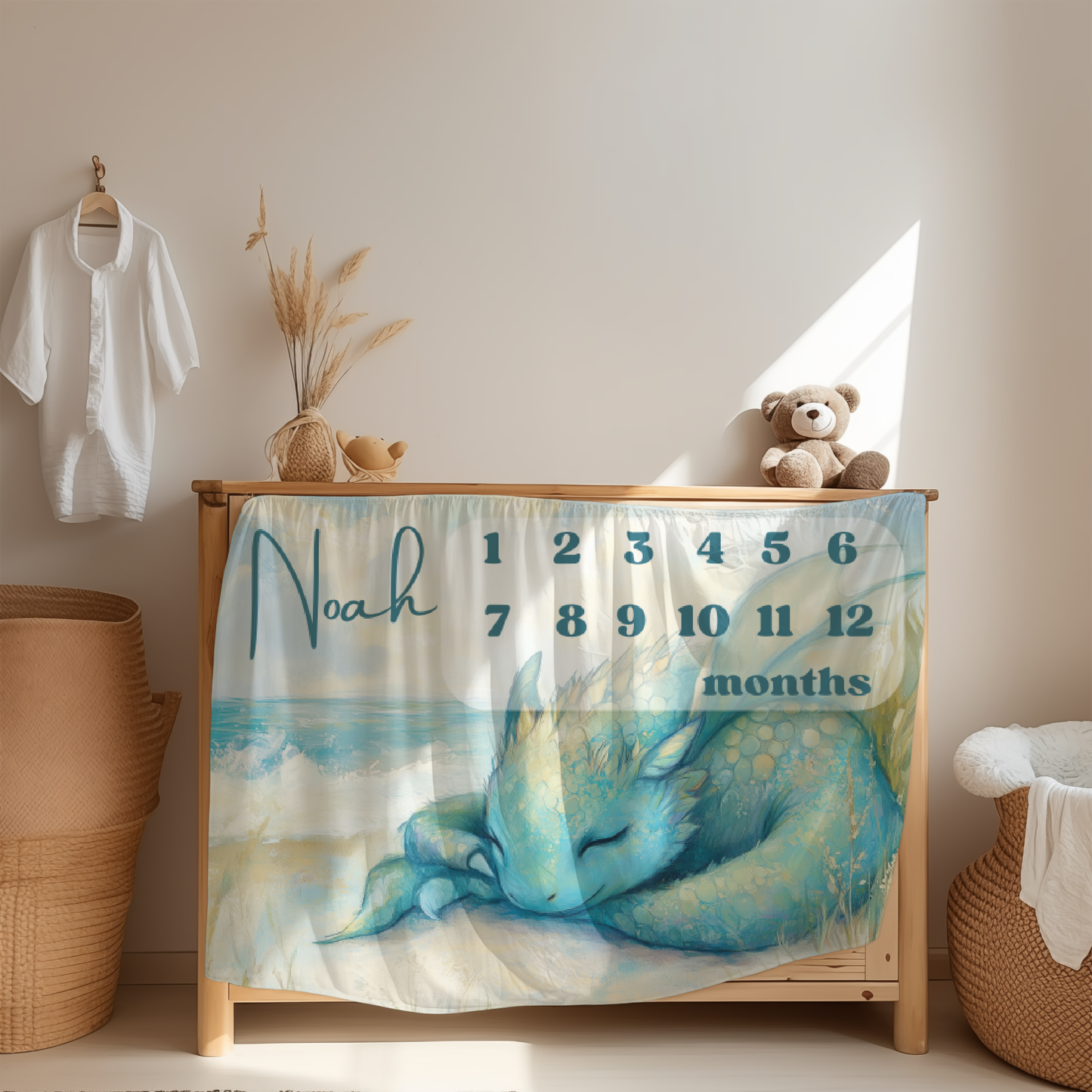 Personalized Milestone Blanket - Dragon Tales
