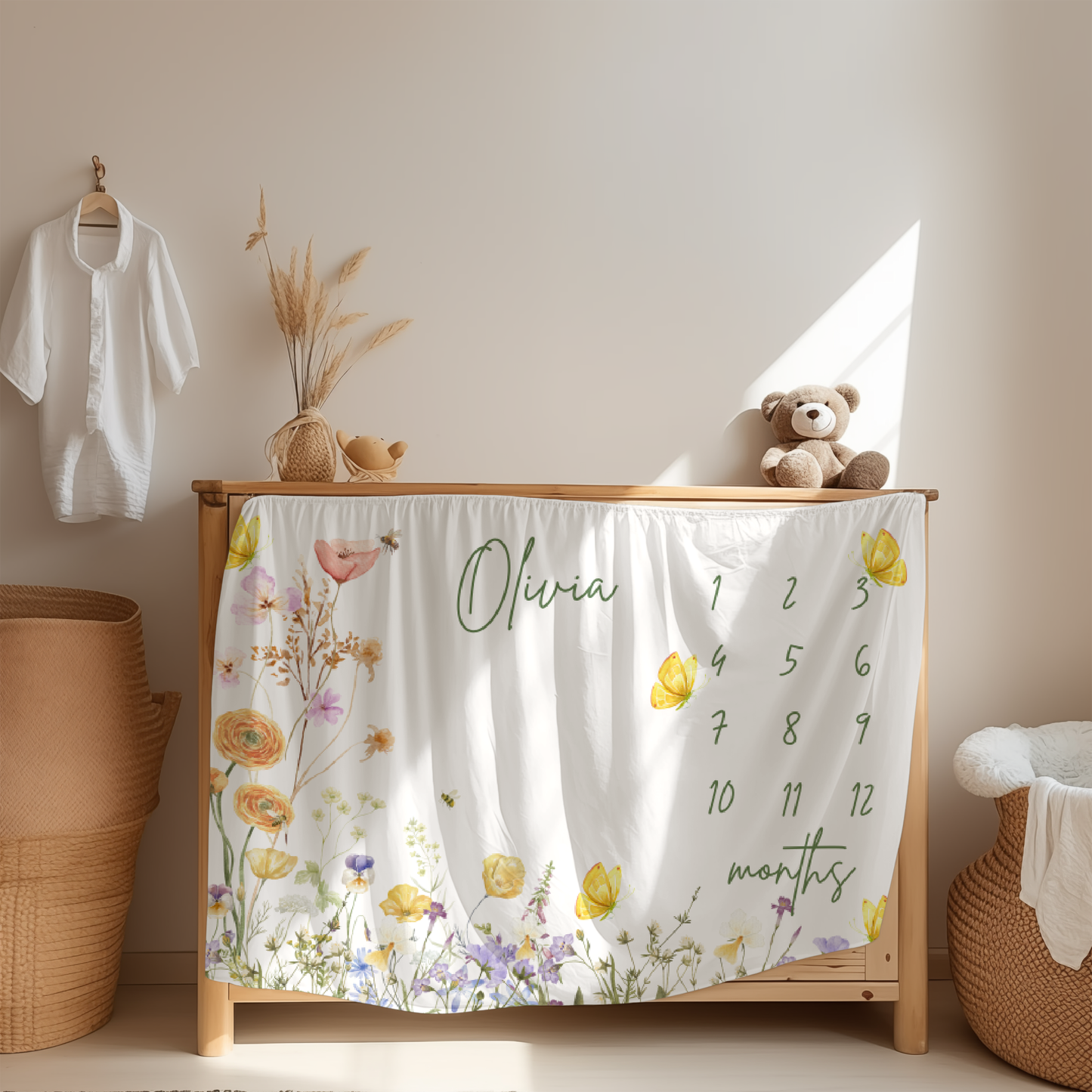 Personalized Milestone Blanket – Flower