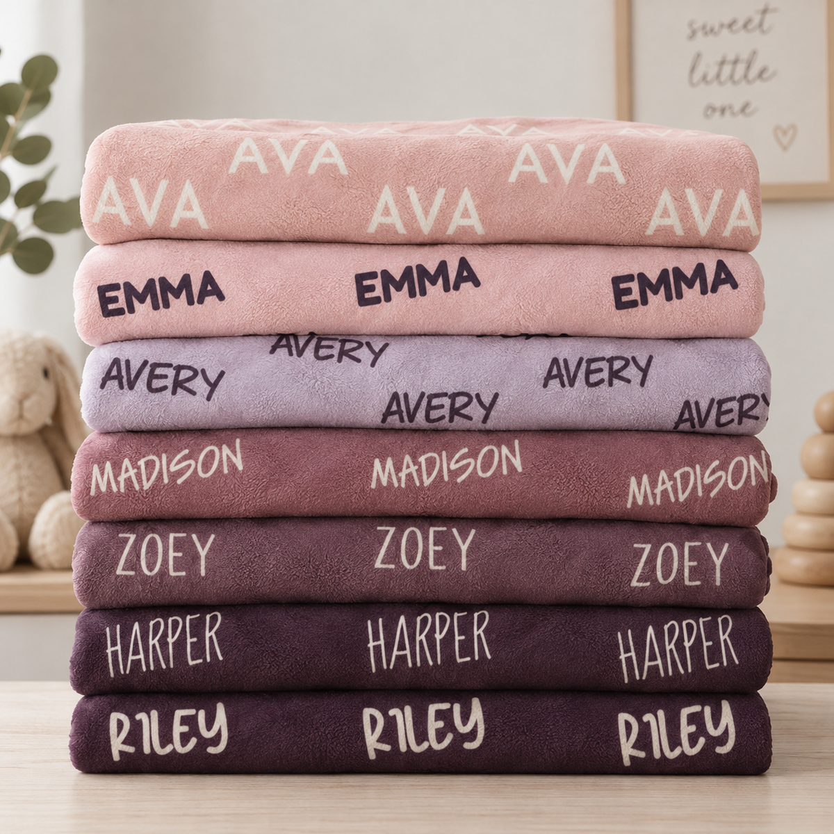 Personalized Baby Name Blanket – Berry Blossom